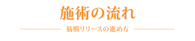 瀬術の流れー筋膜リリースの進め方ー